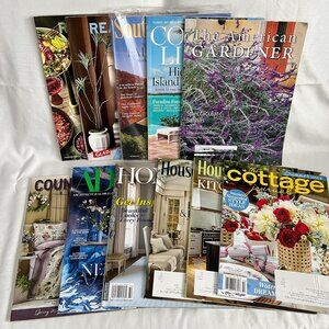 A Bundle Of 11 Home & Garden Magazines Including Architectural Digest Cottage Jo